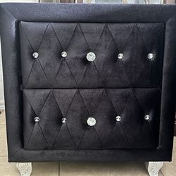 Black Nightstand- Velvet