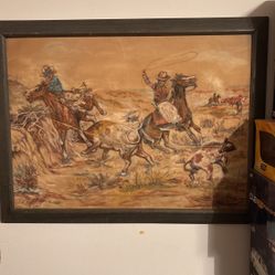 Old western velvet picture