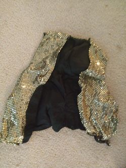 Gold glittery vest child size large / adult size extra small Halloween costume Rocky Horror Picture Show