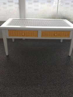 Coffee Table Wicker And Wood