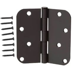 Everbilt 4 in. Matte Black 5/8 in. Radius Squeak-Free Door Hinge