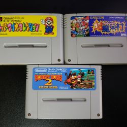 Nintendo Super Famicom SFC Game Lot of 3 Super Mario All-Stars Cho Makaimura