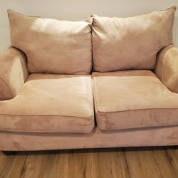 Comfortable Beige Love Seat Couch