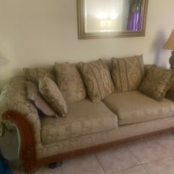 Floral/Tan Loveseat Good Quality