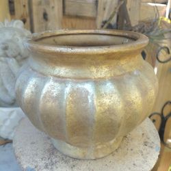 Gold ceramic planter or bowl table centerpiece