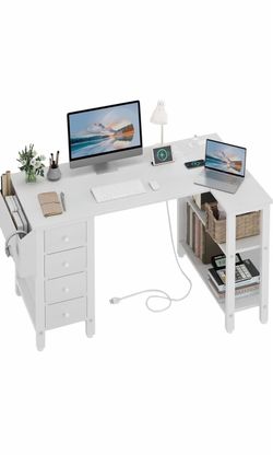 Corner Computer Desk with Drawers