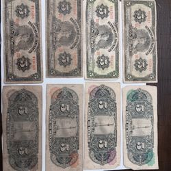 8 Billetes De 5 Pesos Mexicanos 