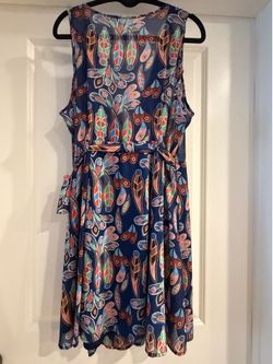 Colorful Blue Paisley Boho Style Dress