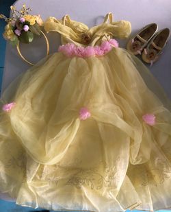 Disney Store Belle Dress, Shoes & Crown