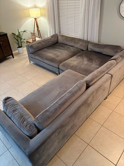 Suede Sectional Couch