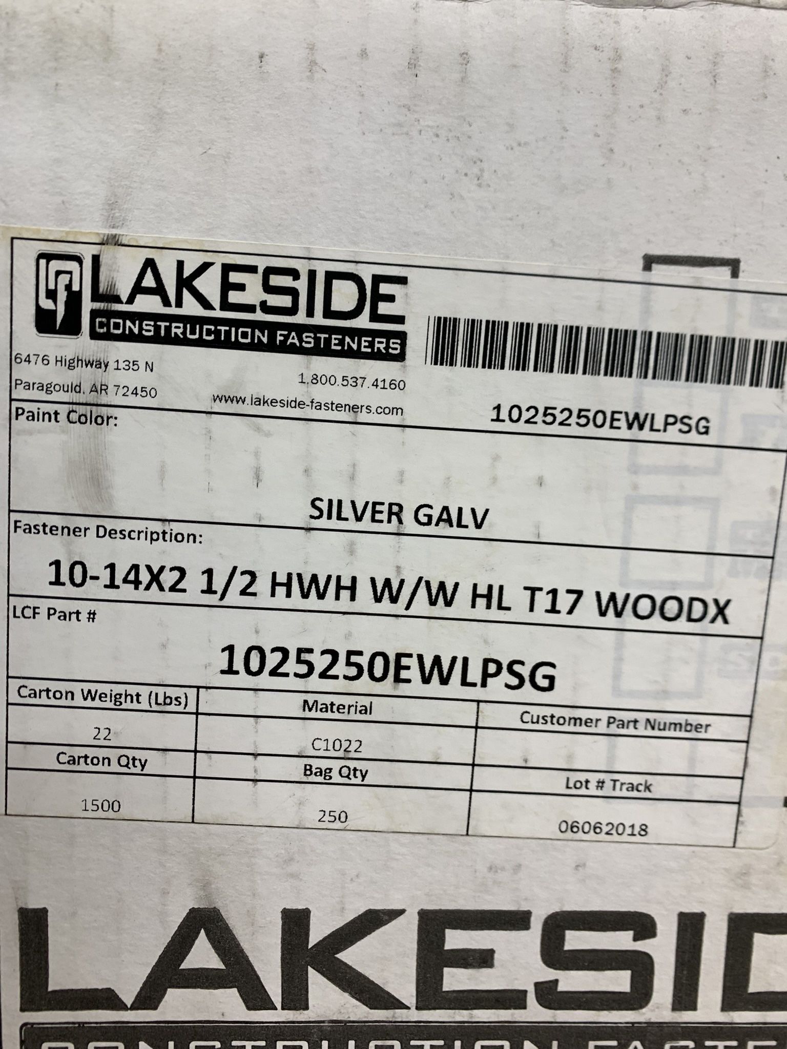 Wood Fasteners.  10 14 x 2 1/2 hwh w/w hl t17 woodx