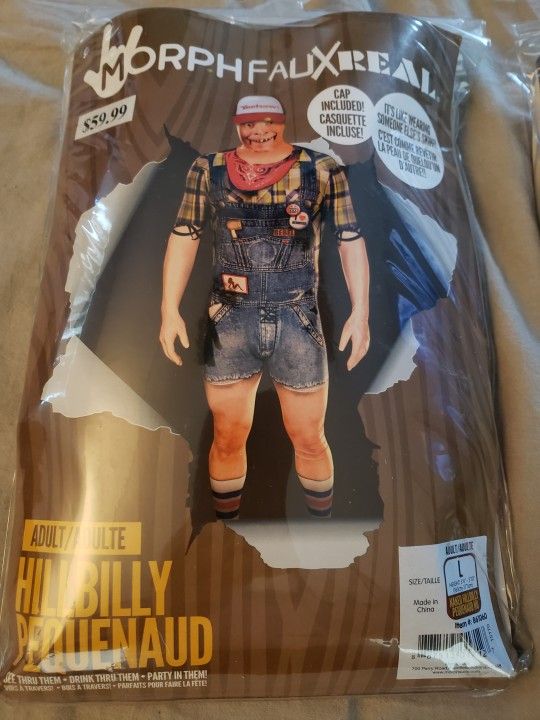 Adult large hillbilly morphsuit costume