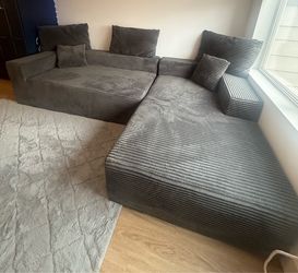Large Gray Modular Sectional Sofa