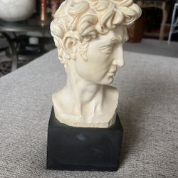 Vintage A.  Santini Black Marble Base, Bust Of Dawn 