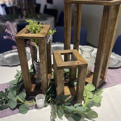 Wood Centerpieces (3 Pieces ) For 15 Tables 
