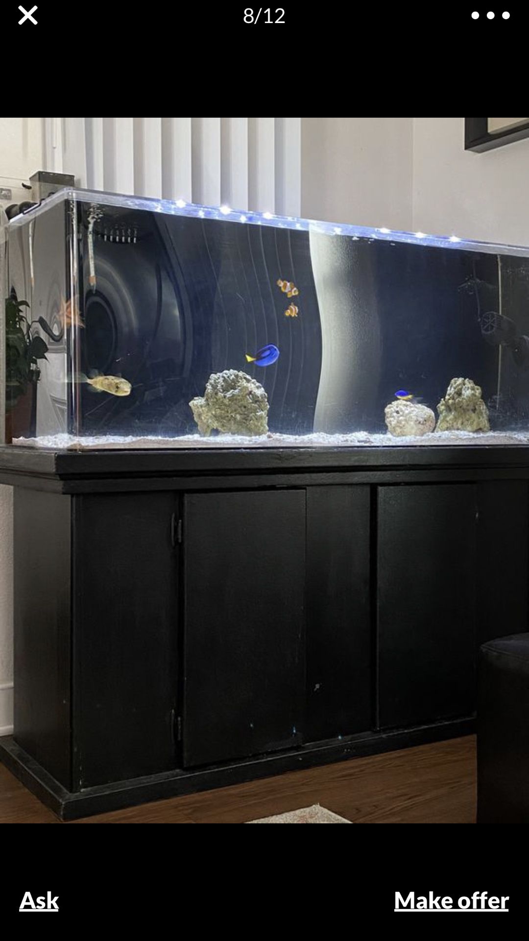 120 gallon acrylic fish tank aquarium
