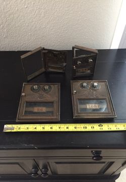 Old school post office doors. Have somewhere near 60-80. Cabinet they were connected to is destroyed. Open to discussing price.