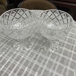  Cristal Clear  Glass Pedestal Dish Compote Or Candy Fruit Bowl 7/5   8 Oz 