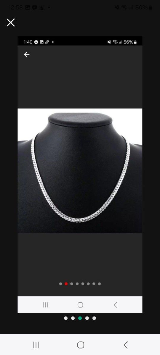 24" 5mm Cuban Link 925 Sterling Silver Necklace