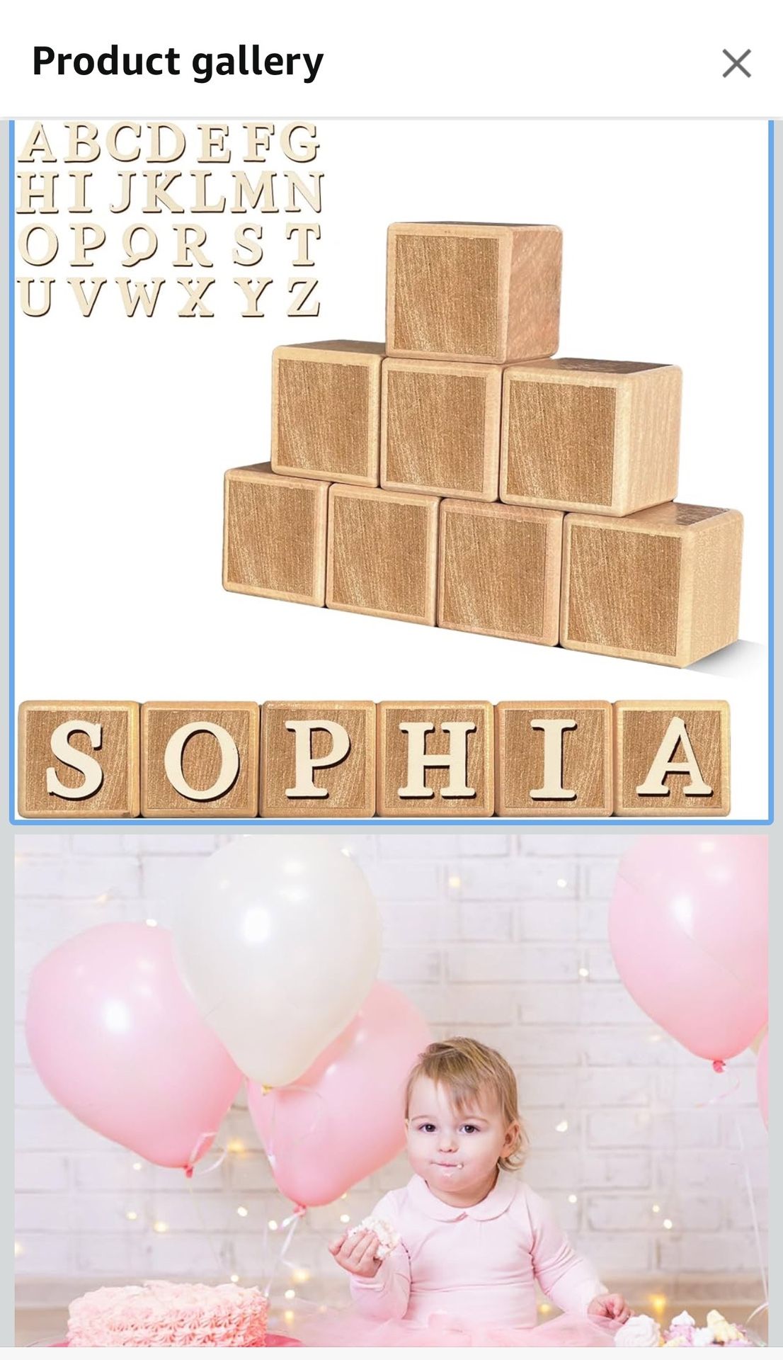 Custom Wooden Name Sign – 8-Letter Baby Blocks with 78 Wooden Alphabet Letters, Personalized Nursery Décor for Montessori, Baby Shower & Nursery Name