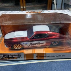 1970 Ford Mustang Boss 429 Candy Red with White Stripes "Super Boss" "Bigtime Muscle" Series 1/24 Diecast 