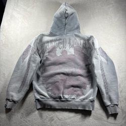 Warren Lotas Hoodie Men’s M Gray Faded Distressed Iron Maidens Made in USA Rare
