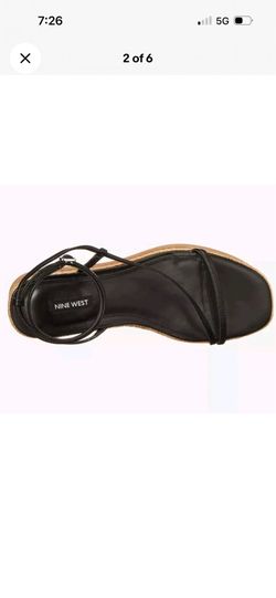 NEW Nine West WMS ALEXX3 Strap Casual Wedge Sandals Shoes in Black