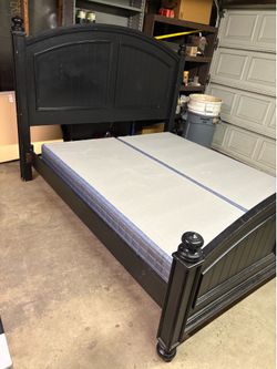 King size bed frame and box springs