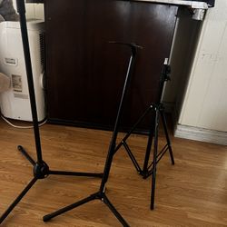 Microphone, Guitar, Speaker Stand 