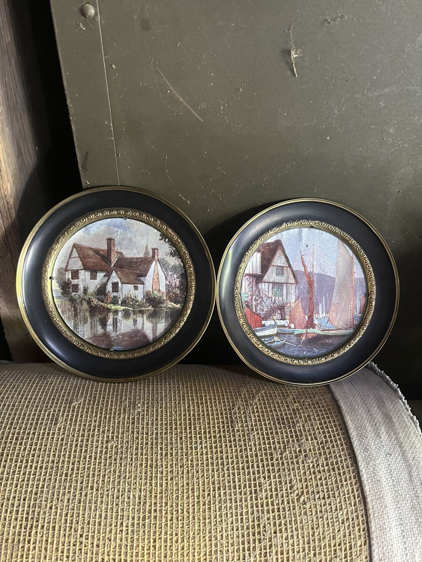 Solid Brass Decorative Plates Made In England Lot Of 2.