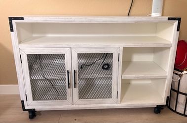 Black and white farmhouse Entertainment stand and 5 drawer drawer