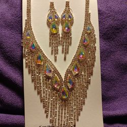 Rhinestone Necklace Set 