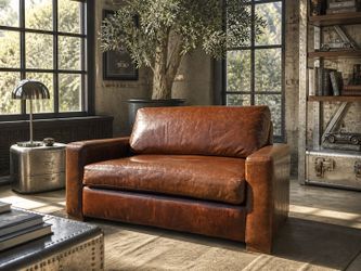 Restoration Hardware Maxwell Leather Sofa Couch Loveseat