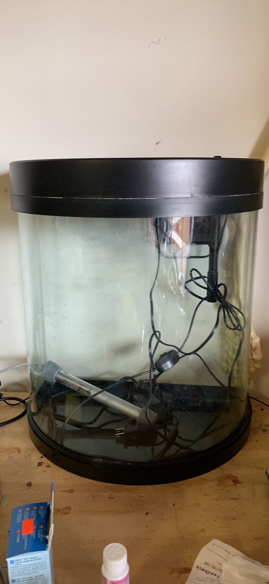 10 gallon half moon aquarium tank setup