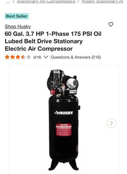 Husky 60 Gal 175 PSI Stationary Air Compressor