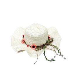 NWT AD Breathable Pink Sun Hat with Ruffles Brim