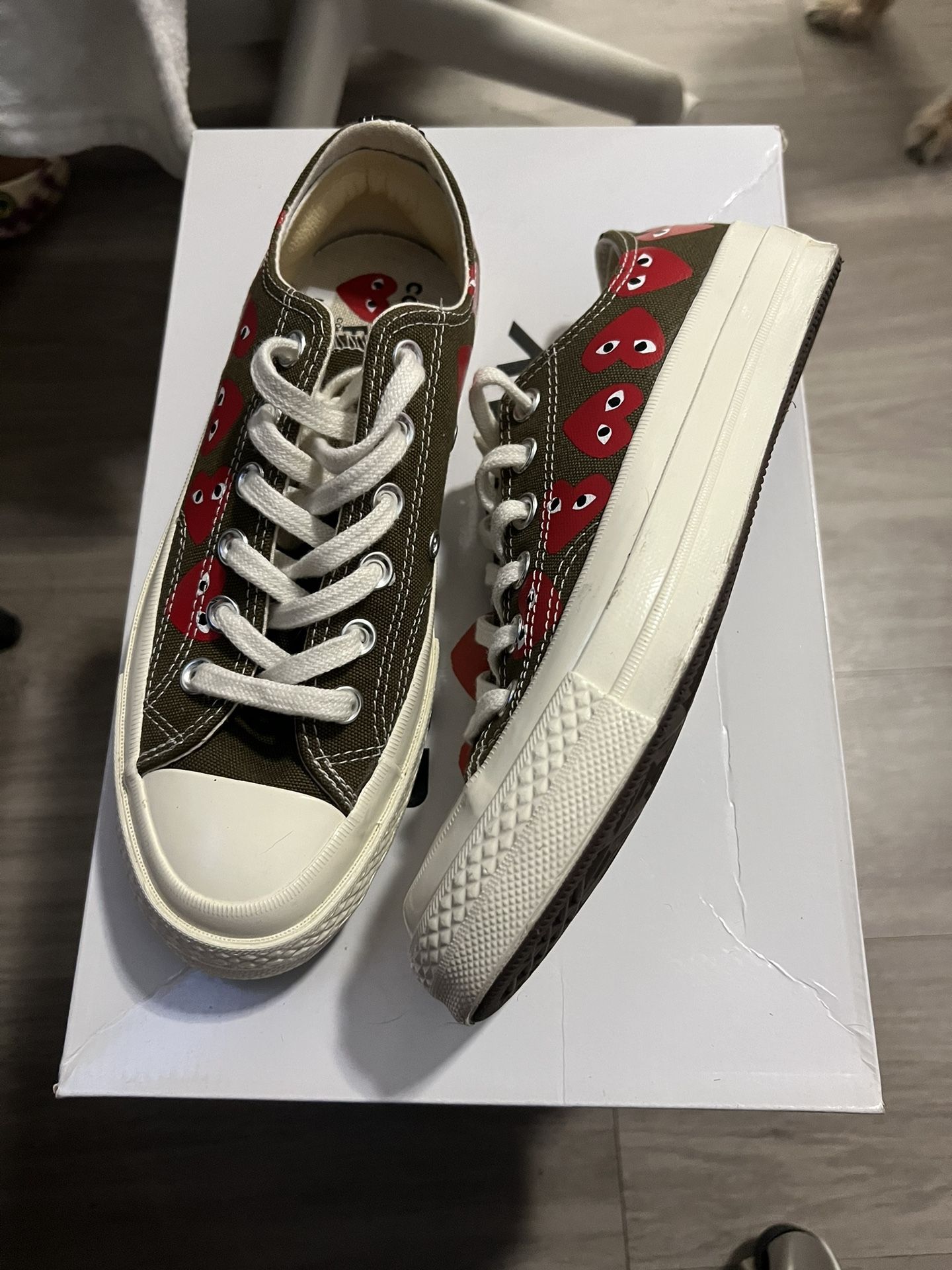 Converse x CDG low top, brown pair 5m/7w