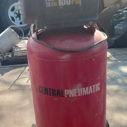 Central Pneumatic 26 Gallon 1.8 HP 150 PSI Oil-Free Air Compressor. 