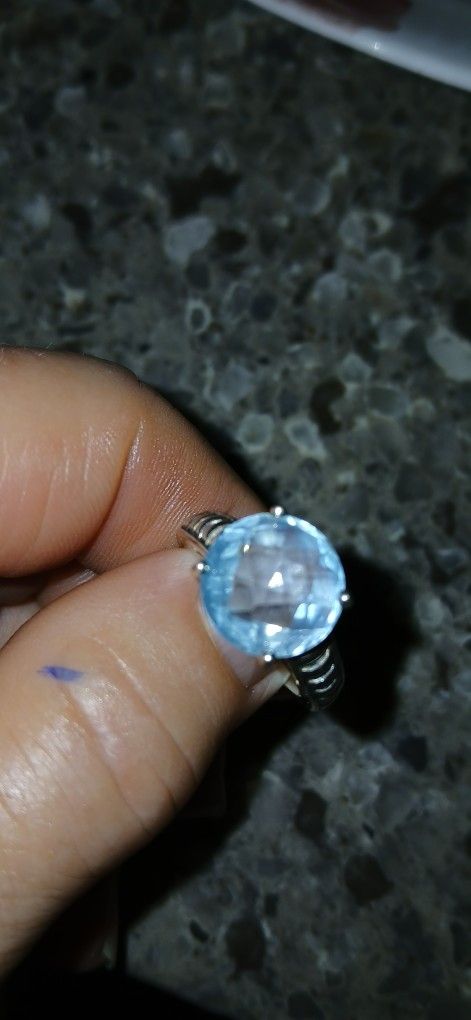 Blue Topaz Sz. 7 Sterling Silver Ring