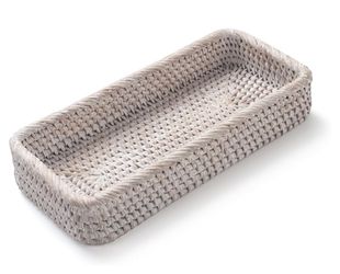 Decorative White Wash Storage/Vanity Tray 10" x6" x2" NEW