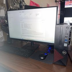 DELL GAMING PC SET UP 27” LG 16GB RAM/ SSD INTEL i7 10TH GEN AMD R7 350GPU