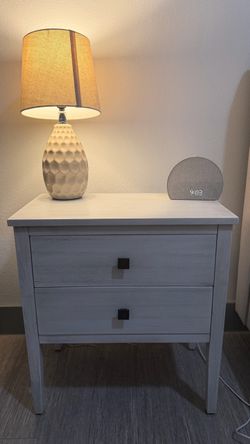 White 2-Drawer Nightstand