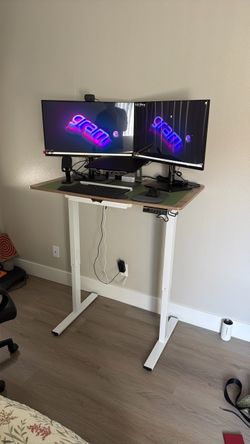 LIKE NEW 40-Inch Electric Height Adjustable Standing Desk with Drawer