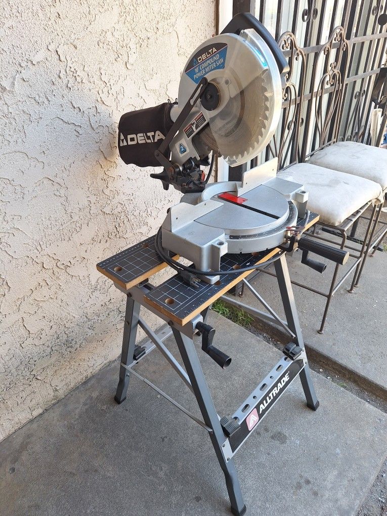 Delta 10” Compound Power Miter Saw With Alltrade workbench
