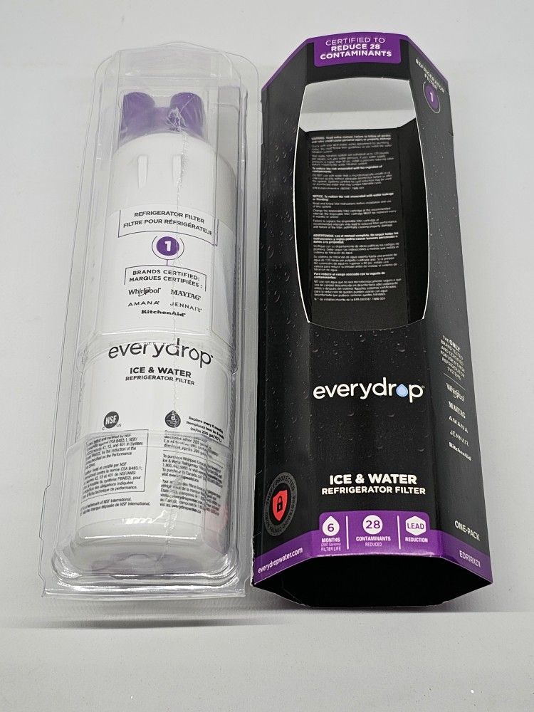 EveryDrop by Whirlpool, Ice and Water Refrigerator Filter 1, EDR1RXD1 (PURPLE)