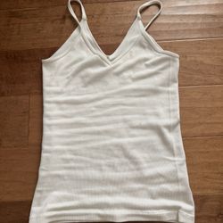 Tight white tank top