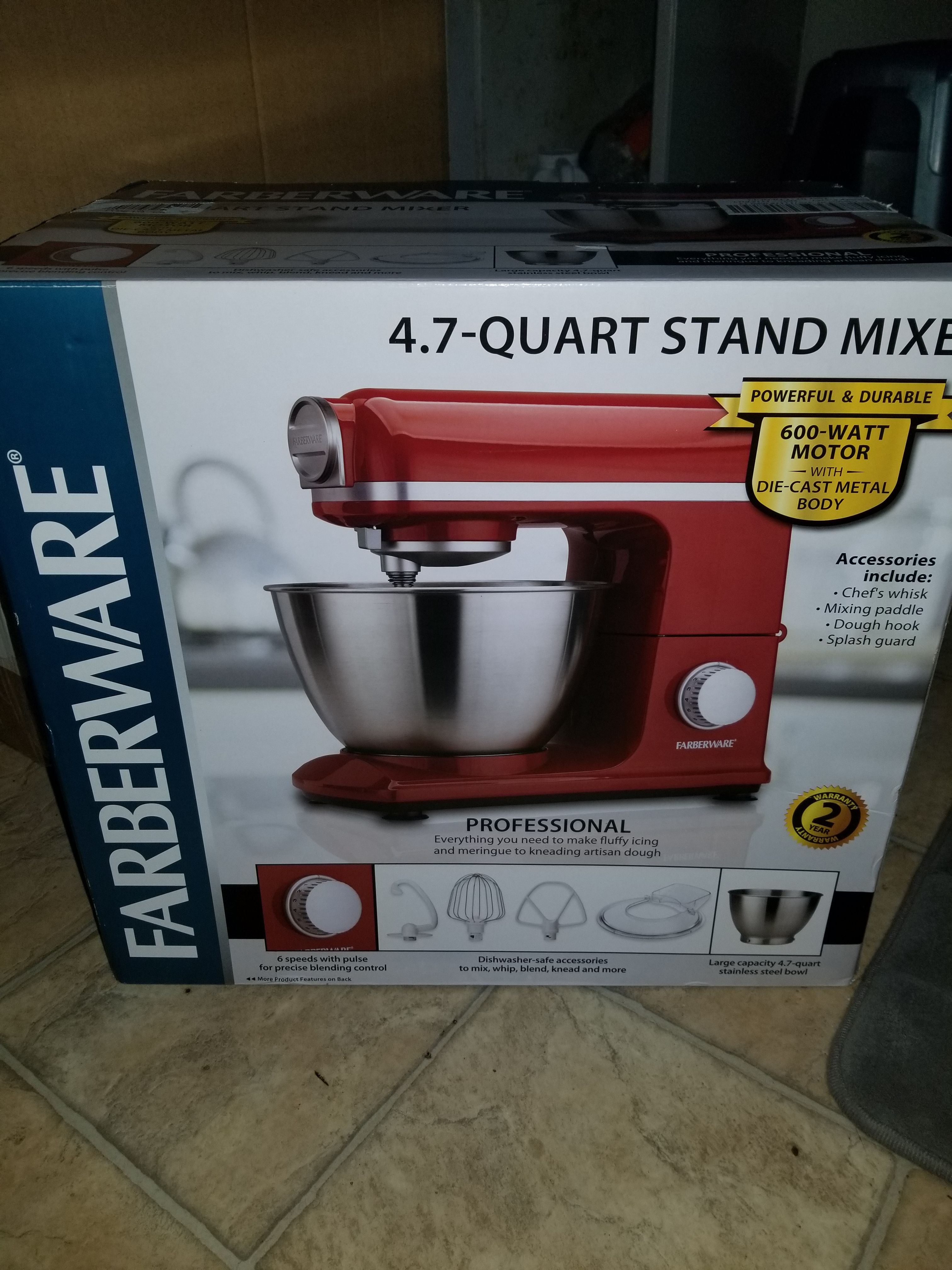 Brand New Farberware 4.7 Qt stand mixer W/ wear & tear warranty for Sale in  Marysville, WA - OfferUp