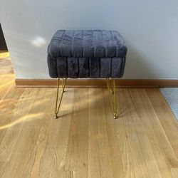 Faux Fur square vanity stool
