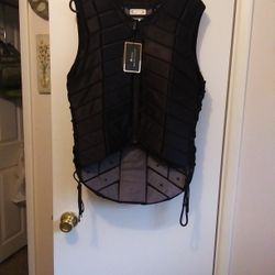 Equestrain Ride Safe Padded Safety Vest Zip Front. Laceup Sides. New With Tags Size L
