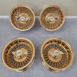13x7 All Gold Dayton Wire Wheels